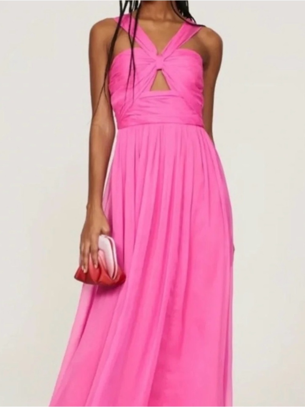 Adam Lippes Hot Pink Twist-Knot Maxi Dress